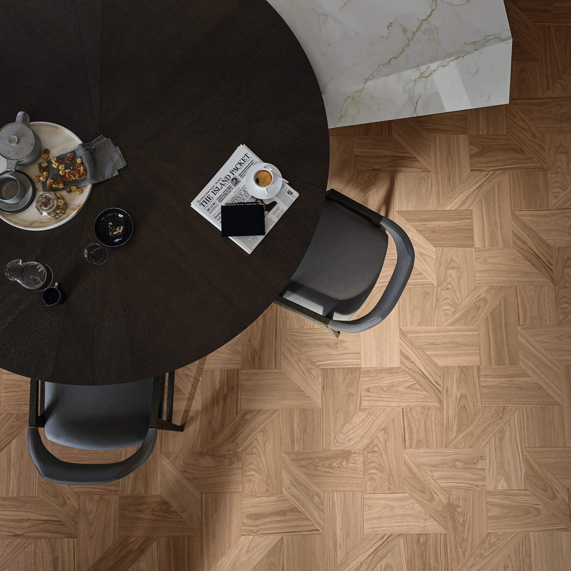 Geometric modules flooring - Wood Interiors