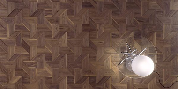 Pavimento a moduli Tricot in legno di Noce americano - Wood Interiors